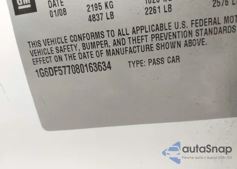 2008 Cadillac Cts Standard z USA, uszkodzony, nr VIN 1G6DF577080163634